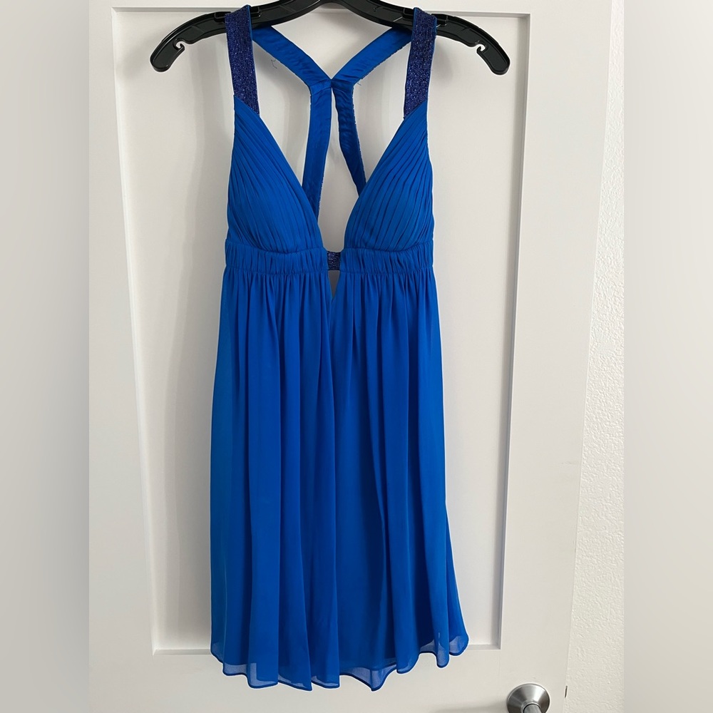 Cache Royal Blue Silk Mini Dress